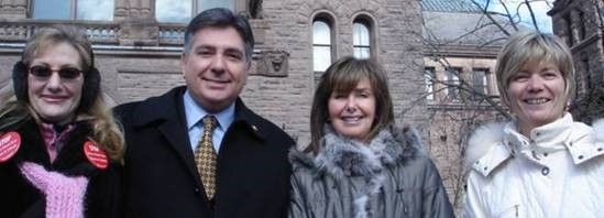 Sue at a Queen’s Park rally against the proposed Oakville Power Plant, with Charles Sousa MPP, Councillor Pat Mullin, and long-time citizen advocate Julie Desjardins