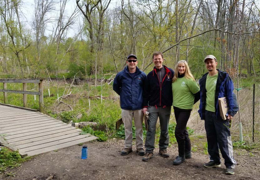 Sue (Rattray Marsh Steward) at a Rattray Marsh Planting with MP Sven Spengemann