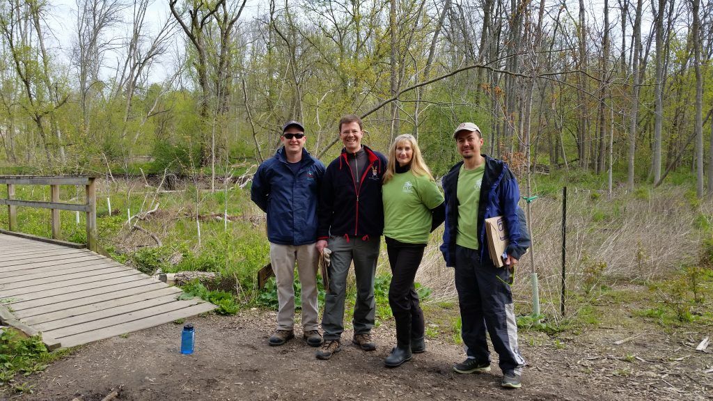 Sue (Rattray Marsh Steward) at a Rattray Marsh Planting with MP Sven Spengemann