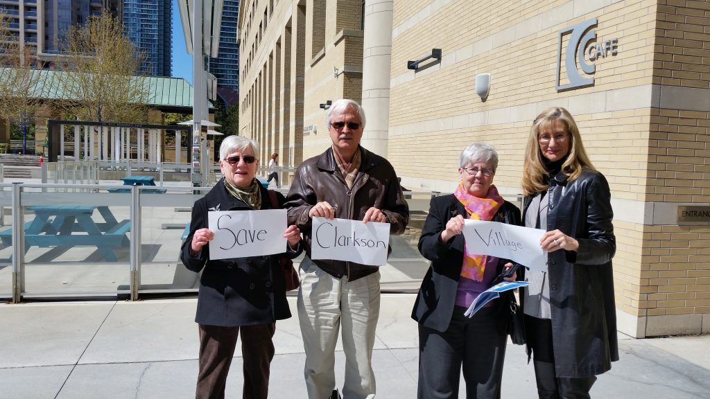 Sue with Ward 2 Residents’ Association members at City Hall, advocating to Save Clarkson Village