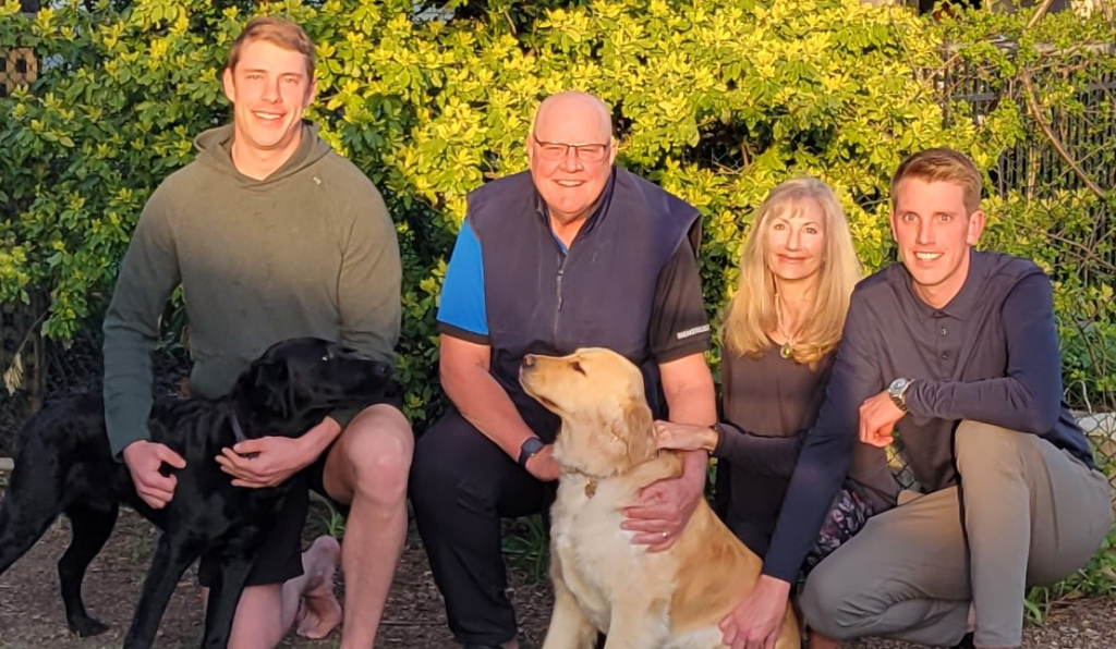 Sue lives in the Clarkson area with her husband, Ernest. They have two sons – James and John, and their two dogs, Jaxon and Zoey.